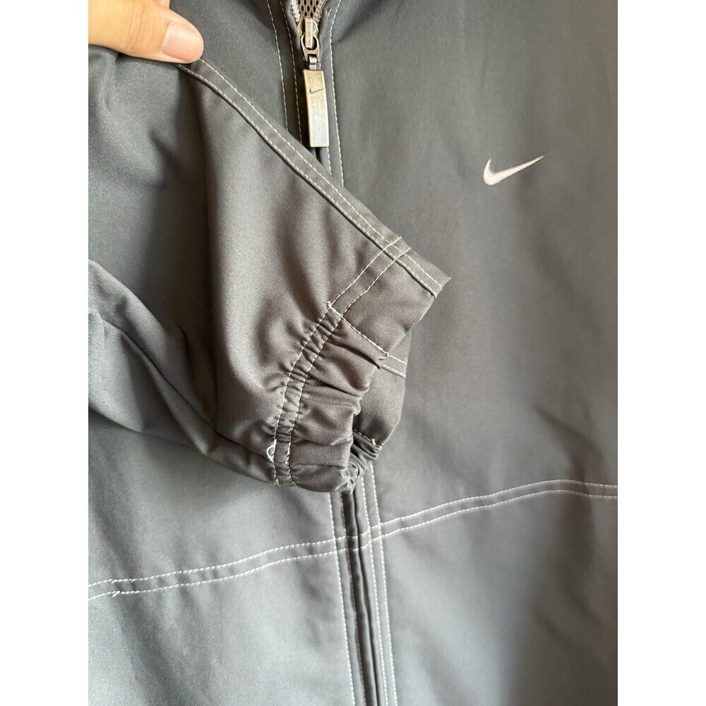 Nike Lightweight Gray And Black Full Zip Jacket Vented Mens L - Picture 3 of 9